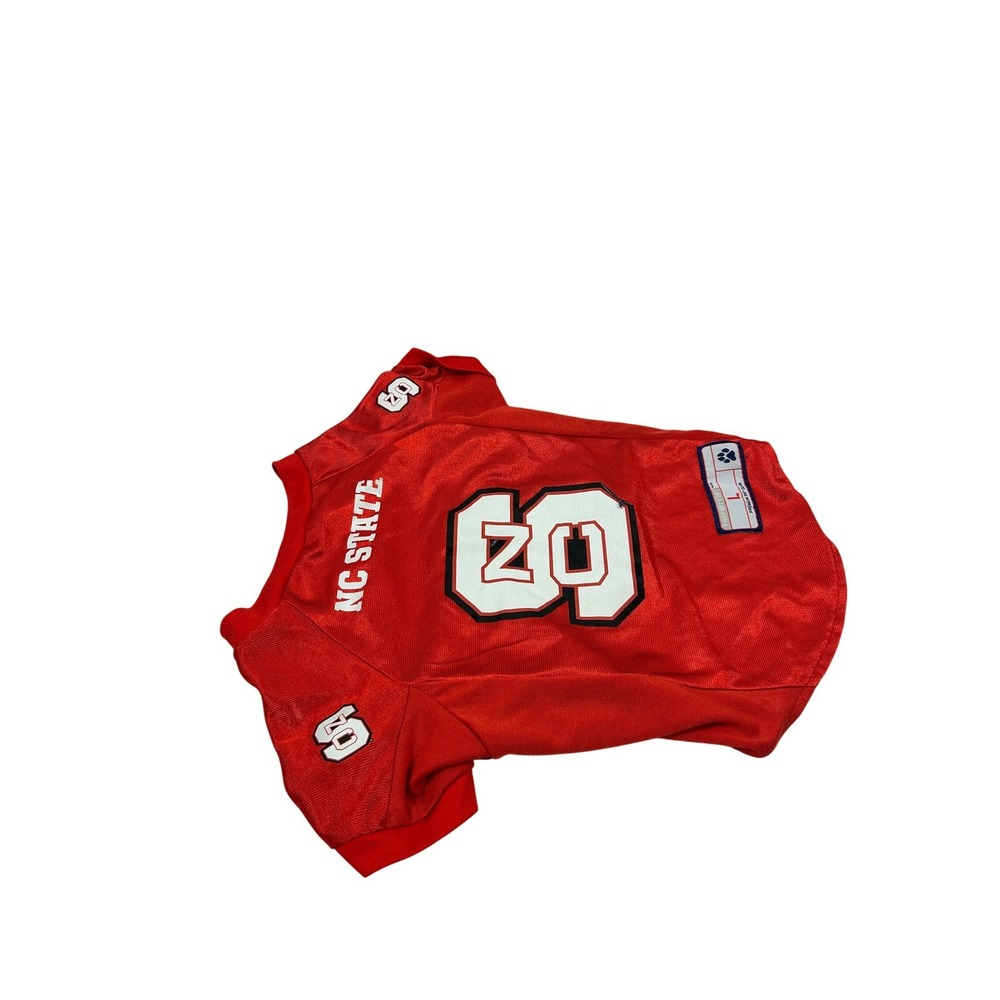 NC‎ State Wolfpack Pet Football Jersey Size L Red Number 20 NCAA Dog Gear